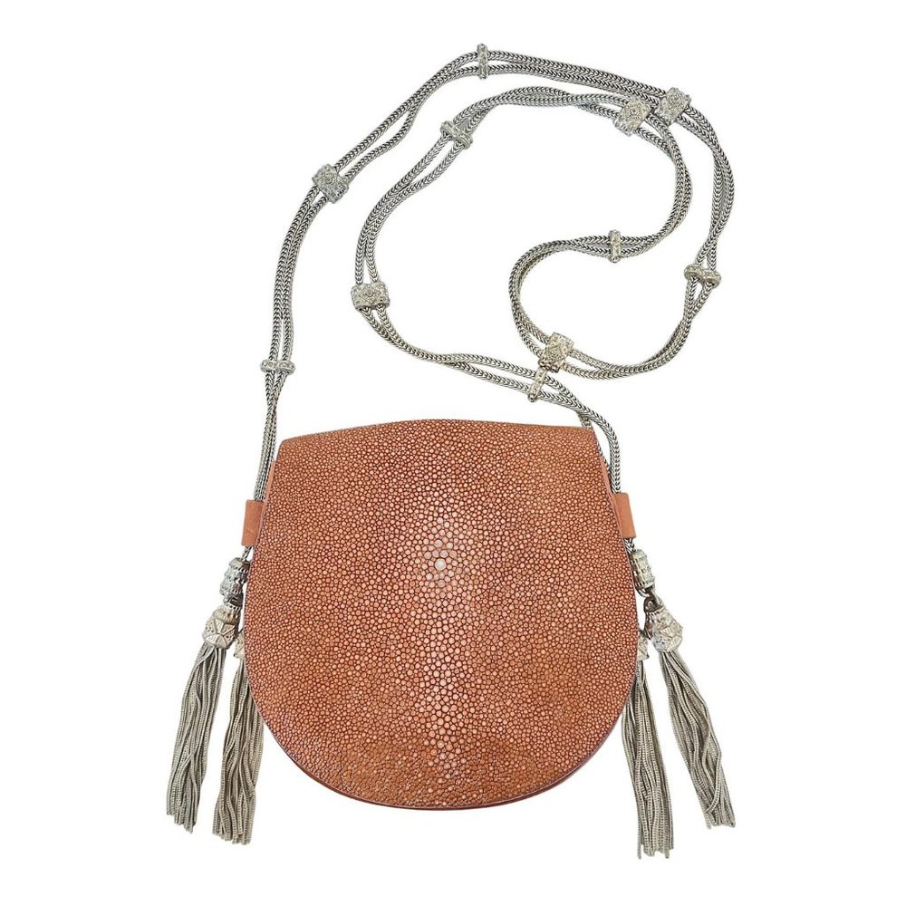 Etro Milano Brown Shagreen Mini Crossbody Saddle Bag